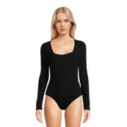 BELLE DU JOUR Juniors Ribbed Square Neck Bodysuit, Sizes XS-XL