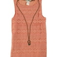 thumbnail image 1 of Belle du Jour Womens Necklace Tank Top, Orange, Juniors, Small, 1 of 1