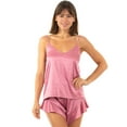 thumbnail image 1 of Belle's Design Women's Sexy Plain Satin Silk Cami Shorts set 2 Piece Pajama Bridal Lingerie Sleepwear, 1 of 14