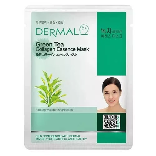 BelleElite Dermal Korea Collagen Essence Full Facial Mask Sheet Green