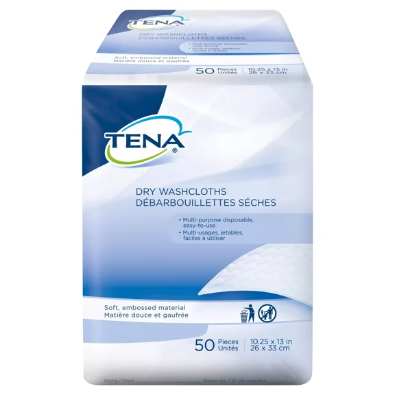 BelleElite TENA ProSkin Dry Adult Wipe or Washcloth 10-1/4 X 13 Inch 74499 1 Pack 50 Wipes