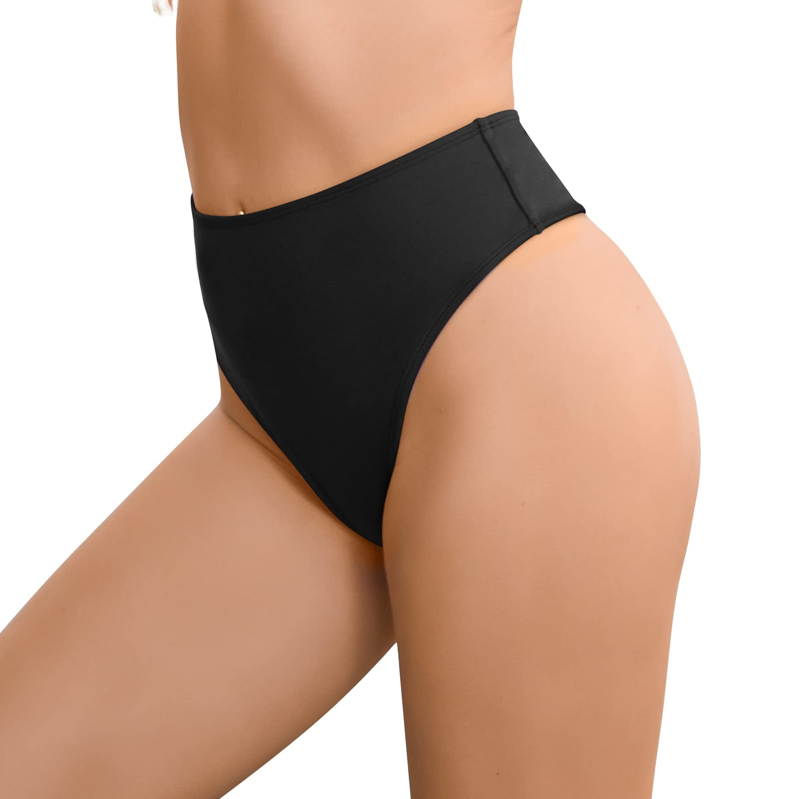 Bellecarrie Women's Bikini Bottoms Swimsuit High Cut Tankini Bottoms Mid  Rise Swim Briefs