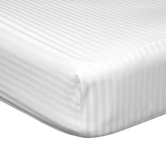 Belledorm 540 Thread Count Satin Stripe Fitted Sheet