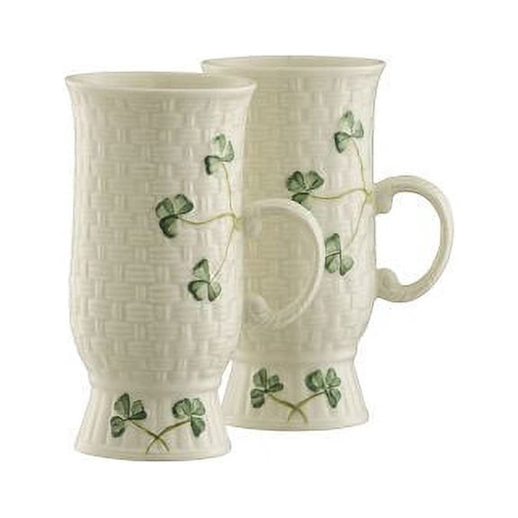 Belleek Irish Coffee Mugs Pair