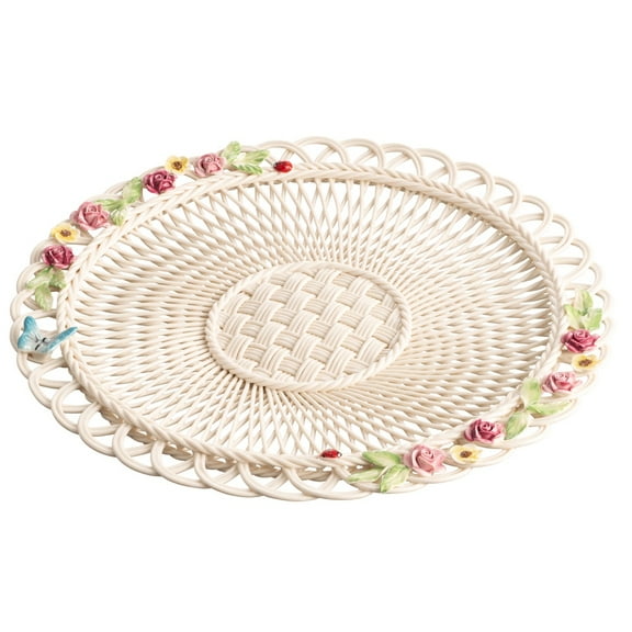 Belleek Summer Basketweave Plate, 1.5" x 11" x 11"