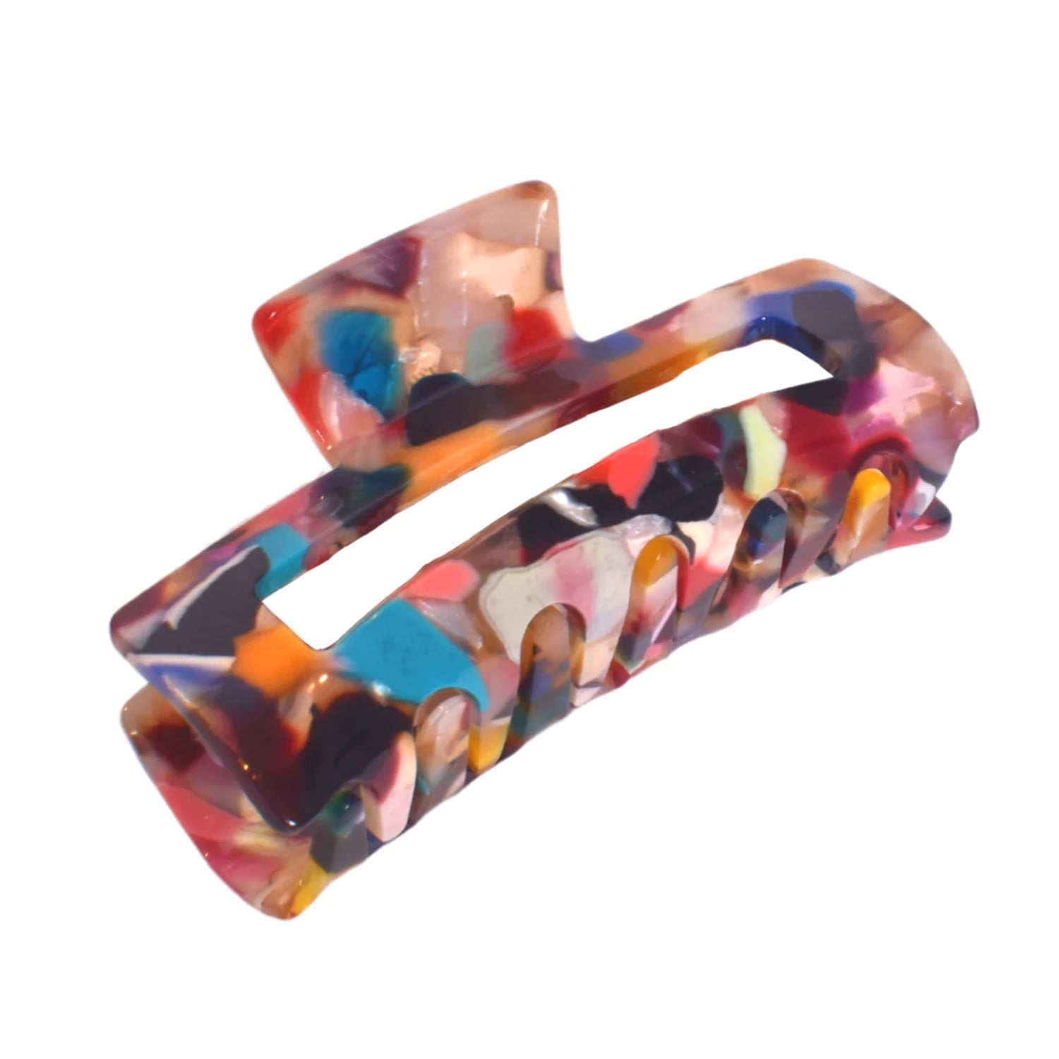 Bellefixe Premium Acetate Jaw Clips - 8.5cm (2 Pack) Black & Animal Print Hair Claw Clips