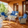 thumbnail image 1 of Bellefurn 5 Pieces Outdoor Patio Furniture Sets with Swivel Rocker Chairs Rattan Glider Loveseat and Coffee Table,Wicker Outdoor Conversation Sets for Porch Deck Backyard Poolside, 1 of 11