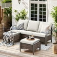 thumbnail image 1 of Bellefurn High Back 3-Seat Patio Sofa,All-Weather Wicker Outdoor Couch with Thick Cushions for Outdoor,Backyard, 1 of 8