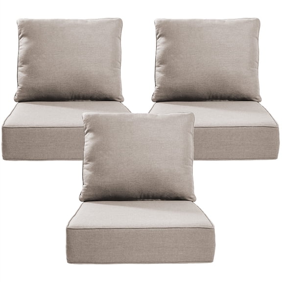 Bellefurn Luxury Outdoor Deep Seat Cushion 22 X 24 X 6 inch for Patio Furniture,Outdoor Sofa Cushions Chairs Cushions,Waterproof & Fade Resistant Patio Furniture Cushions for Wicker Chair,Couch