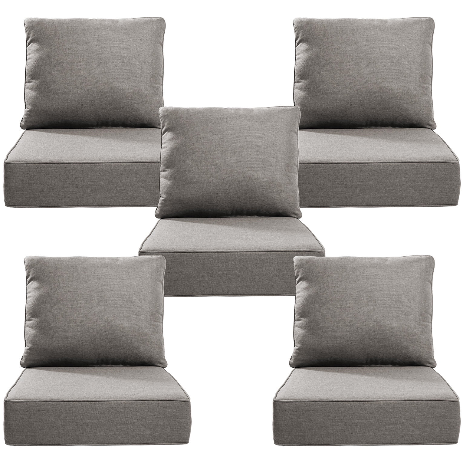 Bellefurn Luxury Outdoor Deep Seat Cushion 22 X 24 X 6 inch for Patio Furniture,Outdoor Sofa Cushions Chairs Cushions,Waterproof & Fade Resistant Patio Furniture Cushions for Wicker Chair,Couch