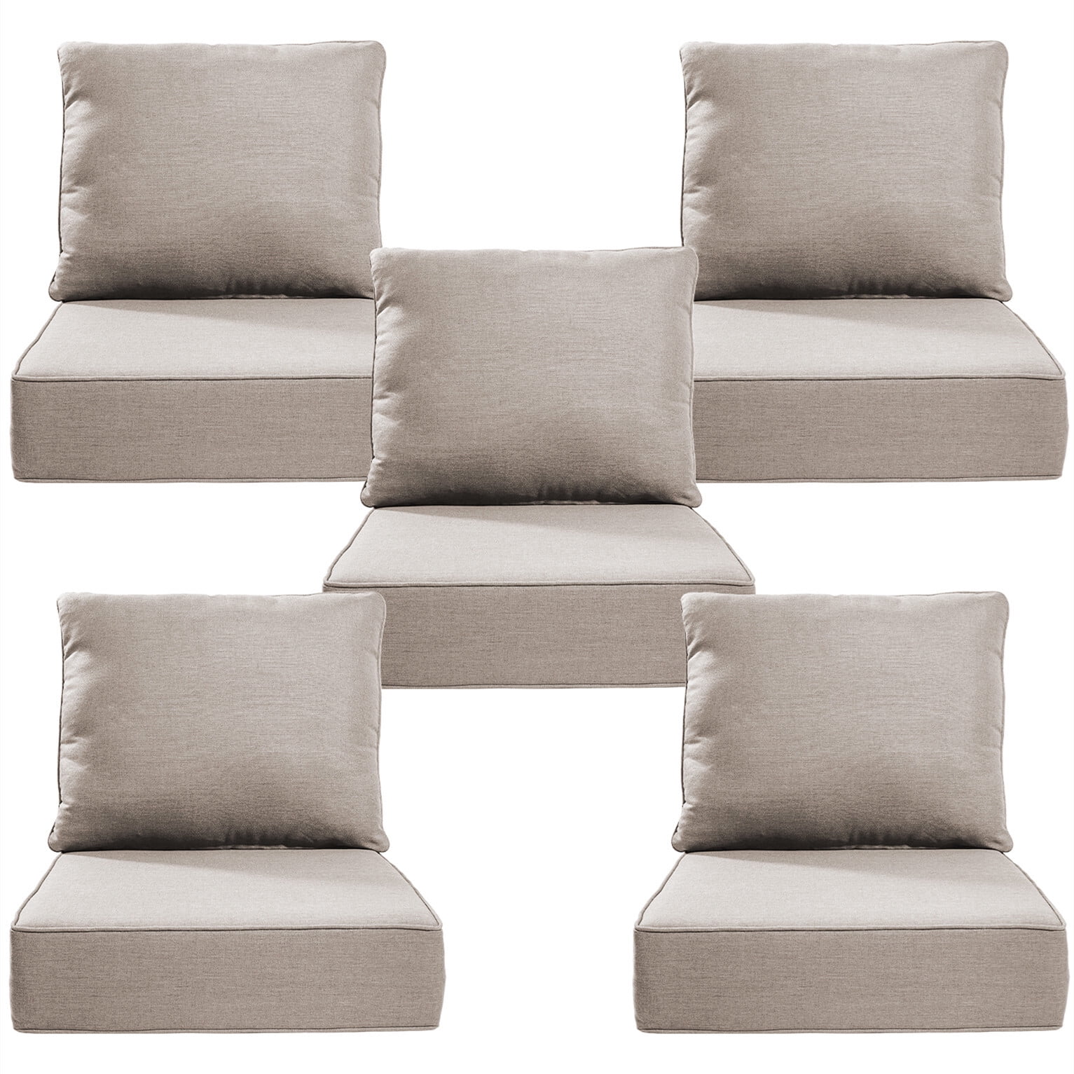 Bellefurn Luxury Outdoor Deep Seat Cushion 22 X 24 X 6 inch for Patio Furniture,Outdoor Sofa Cushions Chairs Cushions,Waterproof & Fade Resistant Patio Furniture Cushions for Wicker Chair,Couch