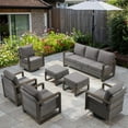 thumbnail image 1 of Bellefurn Luxury Outdoor Wicker Patio Furniture Set,7 Piece Deep Seating Outdoor Conversation Set with Patio Swivel Rocker Patio Chairs,Rattan Couch and Ottomans for Deck Porch Poolside, 1 of 13