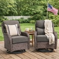 thumbnail image 1 of Bellefurn Outdoor Swivel Rocker Patio Chairs with 6-inch Thick Cushions,Patio Swivel Chairs Set of 2 Wicker Patio Chairs Patio Furniture Set for Porch Balcony Garden Deck Yard, 1 of 12