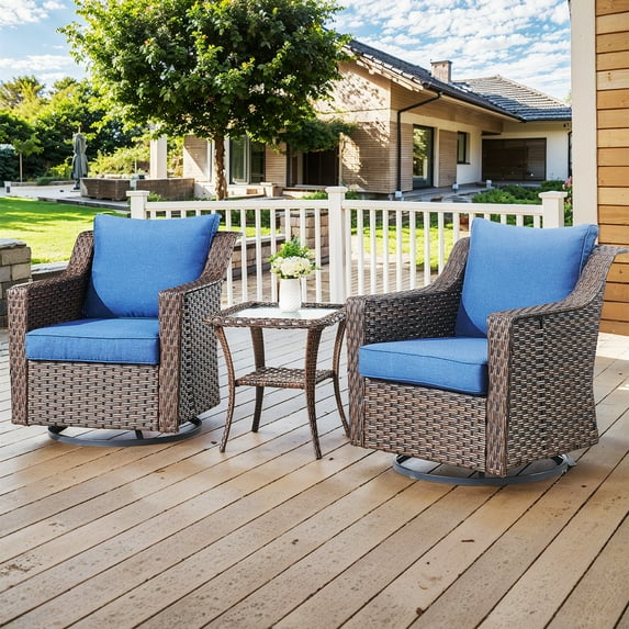 Bellefurn Outdoor Swivel Rocker Patio Chairs with Side Table,Patio ...