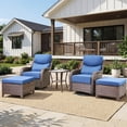 thumbnail image 1 of Bellefurn Luxuxry Outdoor Swivel Rocker Patio Chairs,Patio Swivel Chairs Set of 2 with Ottomans Wicker Patio Chairs Patio Furniture Set for Porch Balcony Garden, 1 of 12