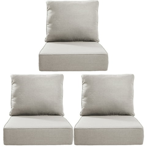 Bellefurn Outdoor Deep Seat Cushion 24 X 24 X 6 inch for Patio Furniture,Outdoor Chair Cushions Waterproof & Fade Resistant Patio Furniture Cushions for Wicker Chair, Sofa, Couch