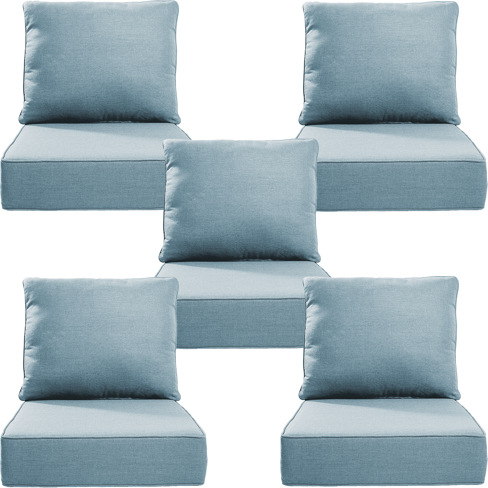 Bellefurn Outdoor Deep Seat Cushion 24 X 24 X 6 inch for Patio Furniture,Outdoor Chair Cushions Waterproof & Fade Resistant Patio Furniture Cushions for Wicker Chair, Sofa, Couch