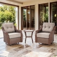 thumbnail image 1 of Bellefurn Outdoor Patio Swivel Rocker Patio Chairs with 6" Thick Cushion and Table,Rattan Patio Swivel Glider Chairs Outdoor Furniture Set Conversation Set for Porch,Deck,Yard, 1 of 11