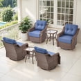 thumbnail image 1 of Bellefurn Outdoor Patio Swivel Rocker Patio Chairs with 6" Thick Cushion and Side Table,Rattan Patio Swivel Glider Chairs Outdoor Furniture Set Conversation Set for Porch,Deck,Yard, 1 of 10