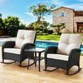 thumbnail image 1 of Bellefurn Outdoor Patio Rocking Chairs Set of 2,Outdoor Wicker Rockers with Side Table Patio Rocker Chairs Set for Porch,Outdoor,Living Room, 1 of 11