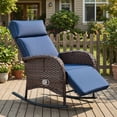 thumbnail image 1 of Bellefurn Outdoor Rocking Recliner Chairs,Patio Wicker Rocking Chairs Outdoor Lounge Chairs with Adjustable Backrest & Footrest,Reclining Lounge Rocker Chair for Outdoor,Fire Pit,Pool,Garden, 1 of 10