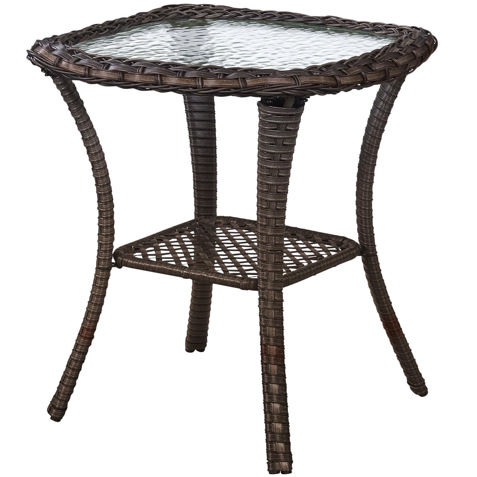 Outside Rattan Side Table Bellefurn Patio Side Table,22x20x20 inch Rattan Patio End Table Outdoor ...
