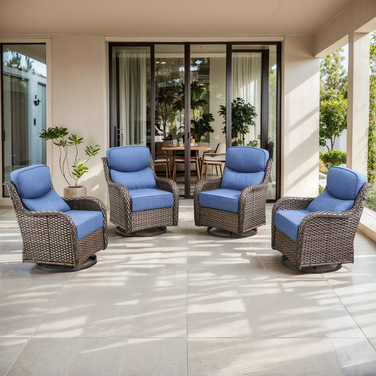 Bellefurn Outdoor Swivel Rocker Patio Chairs with inch Thick