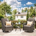 thumbnail image 1 of Bellefurn Outdoor Swivel Rocker Chairs Set of 2,Patio Wicker Swivel Glider Chairs Patio Rocking Chairs with Side Table Patio Furniture Set for Porch Deck Backyard Garden, 1 of 11