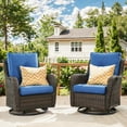 thumbnail image 1 of Bellefurn Outdoor Swivel Rocker Chairs Set of 2,Patio Wicker Swivel Glider Chairs Patio Rocking Chairs with Side Table Patio Furniture Set for Porch Deck Backyard Garden, 1 of 11