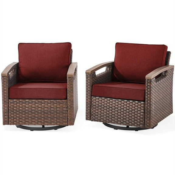 Bellefurn Outdoor Swivel Rocker Patio Chairs,Patio Swivel Chairs Set of 2,Swivel Glider Lounge Chairs with Side Table Patio Furniture Set for Outdoor,Balcony,Front Porch,Firepit Area