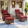 thumbnail image 1 of Bellefurn Luxury Outdoor Swivel Chairs Set with 6 inch Thick Cushions,Patio Wicker Swivel Rocking Chairs with Ottomans and Side Table,Patio Furniture Chairs Set for Balcony,Porch,Garden, 1 of 10