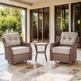 thumbnail image 1 of Bellefurn Luxury Outdoor Swivel Chairs Set with 6 inch Thick Cushions,Patio Swivel Rocking Chairs Set of 2 with Side Table,Patio Furniture Chairs Set for Balcony,Porch,Garden, 1 of 10