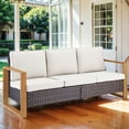 thumbnail image 1 of Bellefurn Wicker Patio Couch Outdoor Sofa,All-Weather Outdoor 3 Seats Couch with 5" Thick Cushions for Outdoor,Garden,Lawn,Backyard, 1 of 9