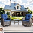 thumbnail image 1 of Bellefurn Patio Swivel Chairs Set of 2 Outdoor Swivel Rocker Patio Chair with Side Table,Wicker Patio Furniture Set for Porch Deck Backyard Poolside, 1 of 12
