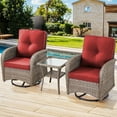 thumbnail image 1 of Bellefurn Patio Swivel Rocking Chairs Set of 2 Outdoor Swivel Rocker Patio Chair with Side Table,Wicker Patio Furniture Set for Porch Deck Backyard Poolside, 1 of 12