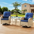 thumbnail image 1 of Bellefurn Patio Swivel Chairs Set of 2 Outdoor Swivel Rocker Patio Chair with Side Table,Wicker Patio Furniture Set for Porch Deck Backyard Poolside, 1 of 11