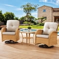 thumbnail image 1 of Bellefurn Patio Swivel Chairs Set of 2 Outdoor Swivel Rocker Patio Chair with Side Table,Wicker Patio Furniture Set for Porch Deck Backyard Poolside, 1 of 11