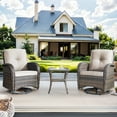 thumbnail image 1 of Bellefurn Patio Swivel Chairs Set of 2 Outdoor Swivel Rocker Patio Chair with Side Table,Wicker Patio Furniture Set for Porch Deck Backyard Poolside, 1 of 12