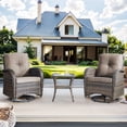 thumbnail image 1 of Bellefurn Patio Swivel Chairs Set of 2 Outdoor Swivel Rocker Patio Chair with Side Table,Wicker Patio Furniture Set for Porch Deck Backyard Poolside, 1 of 12