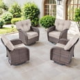 thumbnail image 1 of Bellefurn Patio Outdoor Swivel Chairs with 5" Thick T-shape Cushions,High Back Outdoor Swivel Rocker Patio Rocking Chairs Outdoor Conversation Set for Porch Balcony Deck, 1 of 11