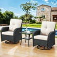 thumbnail image 1 of Bellefurn Patio Swivel Rocking Chairs Set of 2,Outdoor Wicker Swivel Glider Chair with Side Table Wicker Patio Furniture Set for Balcony Porch Pool, 1 of 9