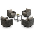 thumbnail image 1 of Bellefurn Wicker Outdoor Patio Furniture Set - 5 Piece Outdoor Conversation Set with 4 Patio Swivel Rocker Chairs and 1 Side Table,for Outside Porch Deck Backyard, 1 of 11