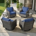 thumbnail image 1 of Bellefurn Wicker Outdoor Patio Furniture Set - 7 Piece Patio Conversation Sets with Swivel Rocker Chairs, Ottomans and Sofa for Porch Deck Garden Backyard, 1 of 10
