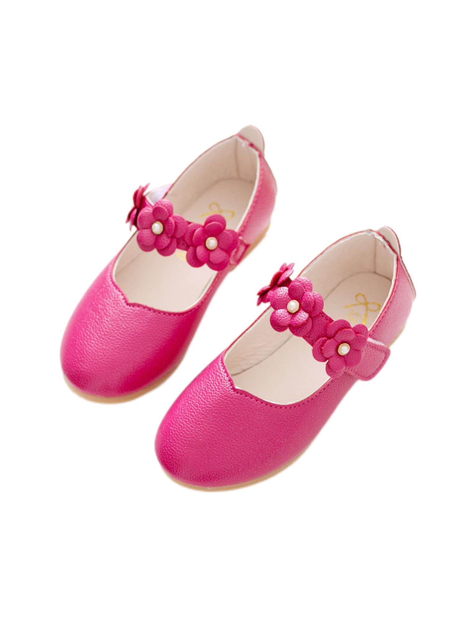 Bellella Children Dress Shoes Flower Decor Princess Sandals Low Heels Mary Jane Lightweight