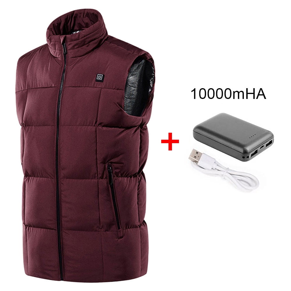 CONQUECO Men's Heated Vest Lightweight Outerwear and Waterproof Heating  Gilet Coat for Outdoors (L) at  Men's Clothing store