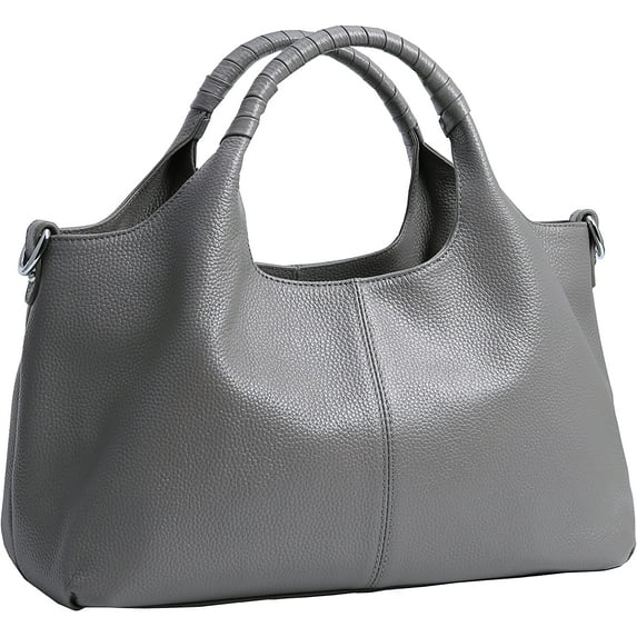 Bellella Handbag for Women Leather Top Handle Satchel Classic Tote Shoulder Bag Work Travel Crossbody Bags Gray