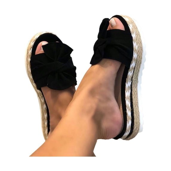 Women’s Bow Platform Sandals with Slip-On