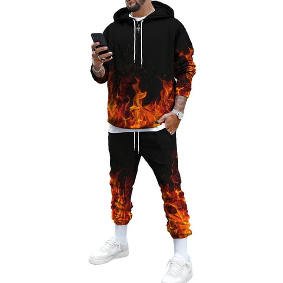 Bellella Men's Tracksuits Sweat Suit Casual Long Sleeve Hooded + Sweatpants 2 Piece Outfits Sports Jogging Suits Set
