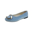 thumbnail image 1 of Bellella Women Flats Square Toe Flat Shoes Comfort Casual Shoe Faux Suede Pumps Party Formal Light Blue 4.5, 1 of 4