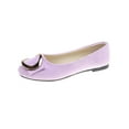 thumbnail image 1 of Bellella Women Flats Square Toe Flat Shoes Comfort Casual Shoe Faux Suede Pumps Party Formal Light Purple 7, 1 of 6